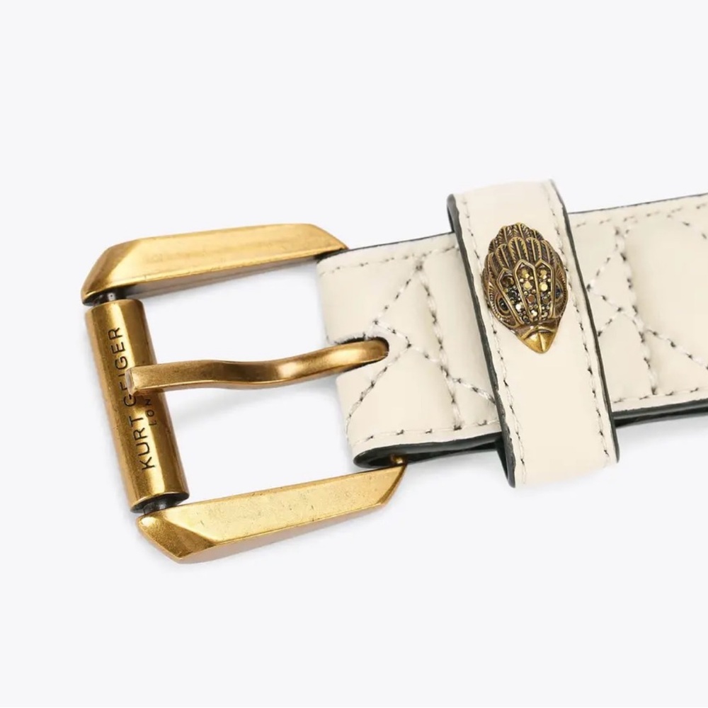 Kurt Geiger Kensington White Quilted Leather belt